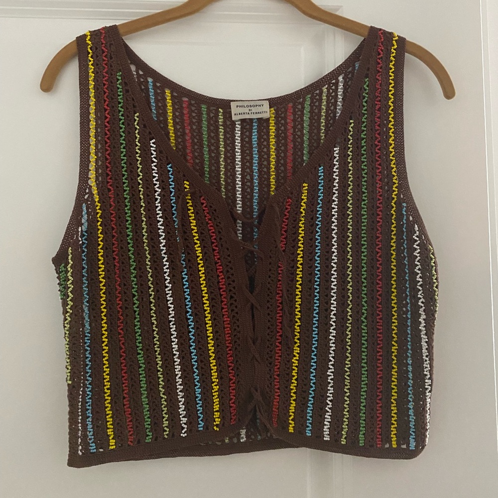Rare Vintage Philosophy Alberta Feretti Beaded Tank